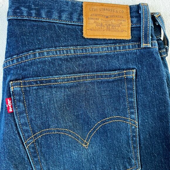 Levi’s Wedgie Button Fly Raw Hem High Rise Straight Premium Denim Jeans Size 32 - Picture 6 of 10